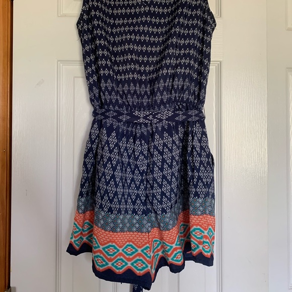 Blue Halter Surplice Romper - Picture 2 of 4